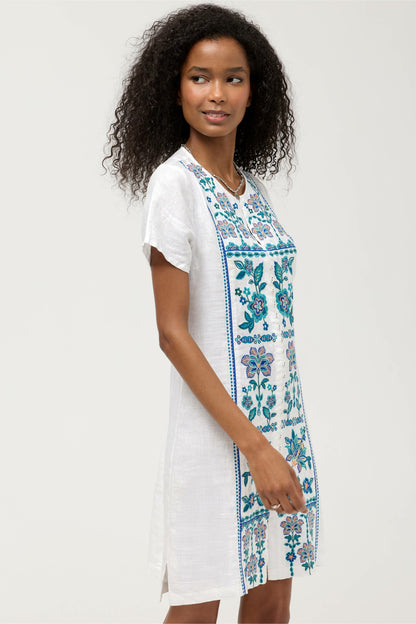BUTTON FRONT LINEN DRESS - Johnny Was Best Seller