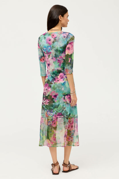 3/4 SLEEVE TULUS MESH MIDI DRESS - Johnny Was Recommended