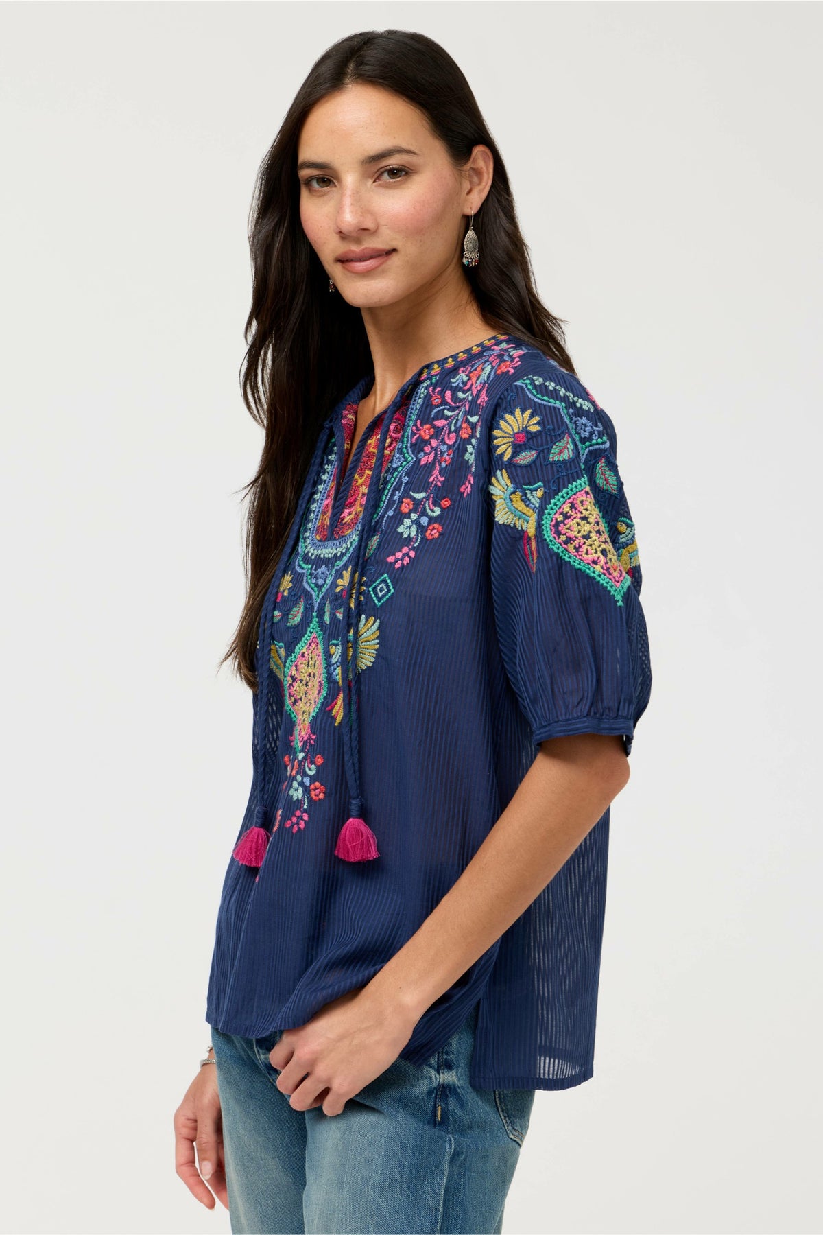 MARGOT SHORT SLEEVE BLOUSE - Johnny Was Signature