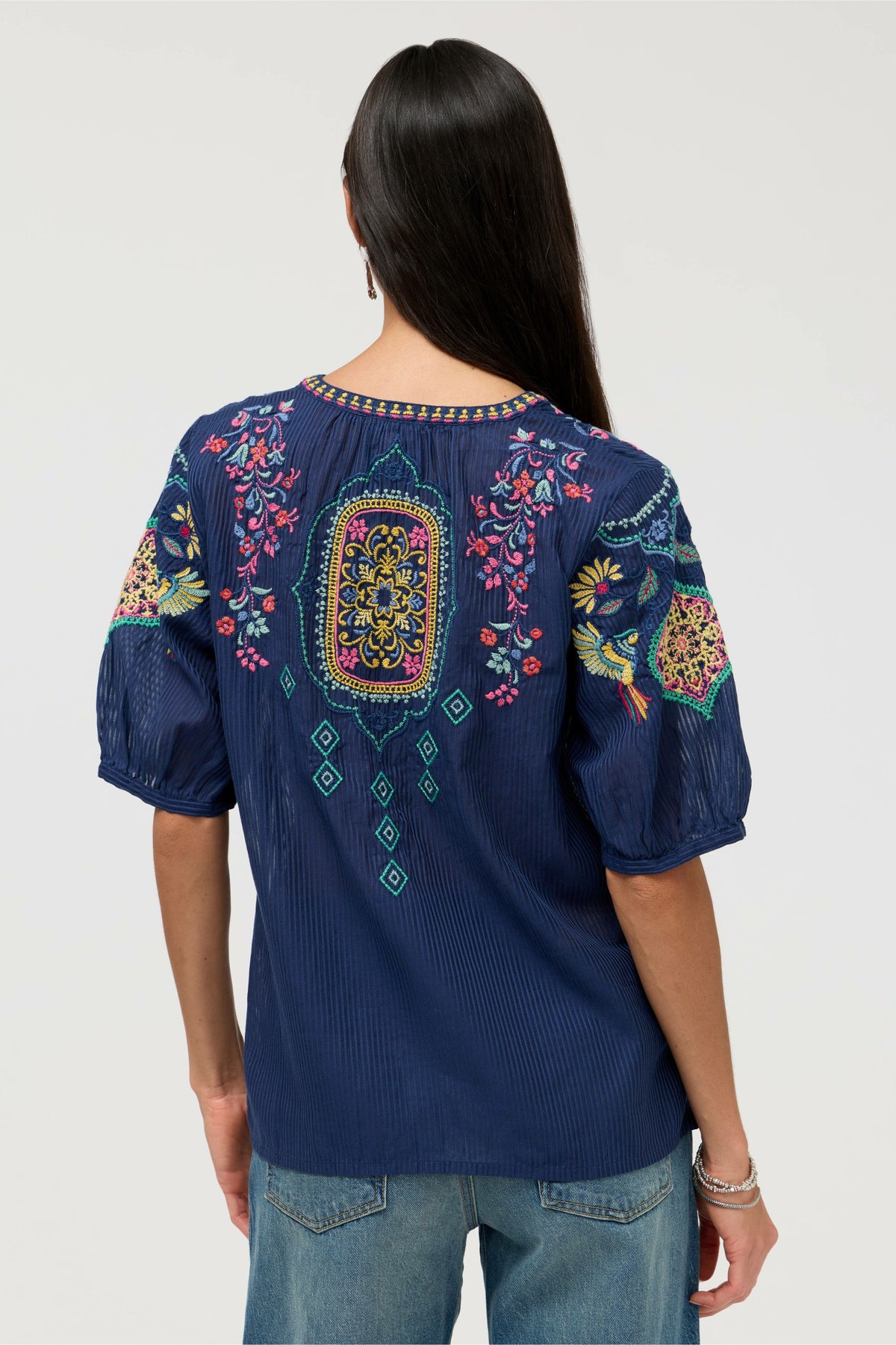 MARGOT SHORT SLEEVE BLOUSE - Johnny Was Signature