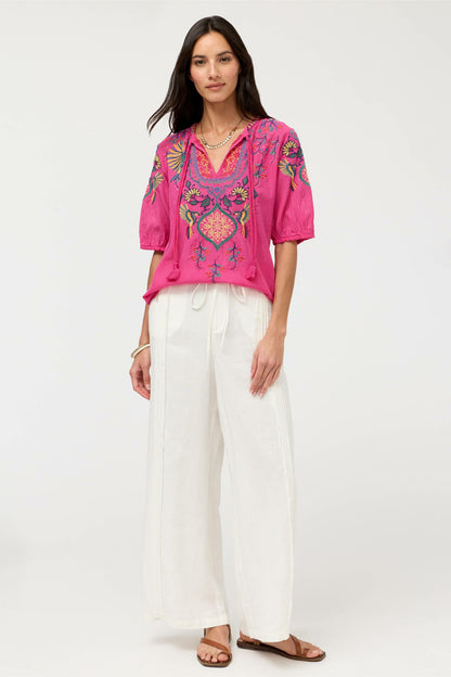 MARGOT SHORT SLEEVE BLOUSE - Johnny Was New
