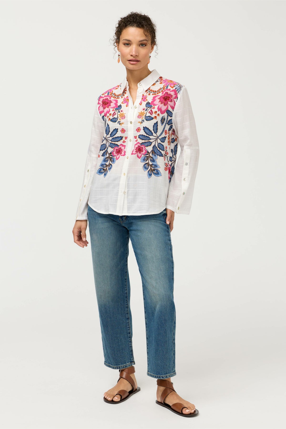 BUTTON DETAIL SHIRT - Johnny Was Popular