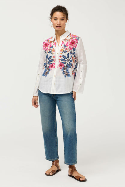 BUTTON DETAIL SHIRT - Johnny Was Popular