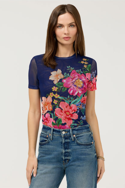 ELEANOR SHORT SLEEVE MESH TEE - Johnny Was Trending