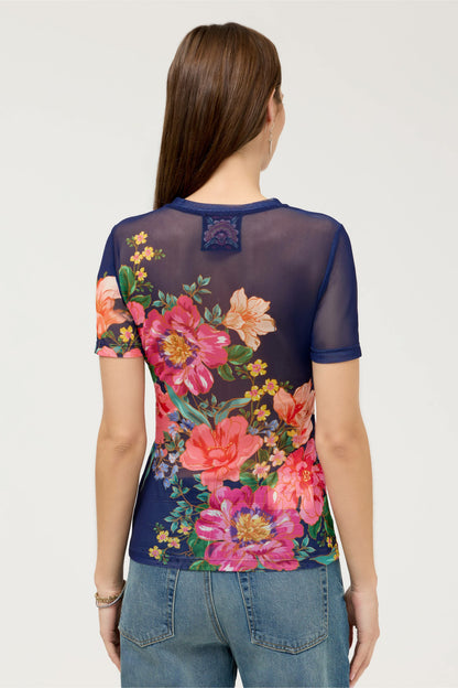 ELEANOR SHORT SLEEVE MESH TEE - Johnny Was Trending