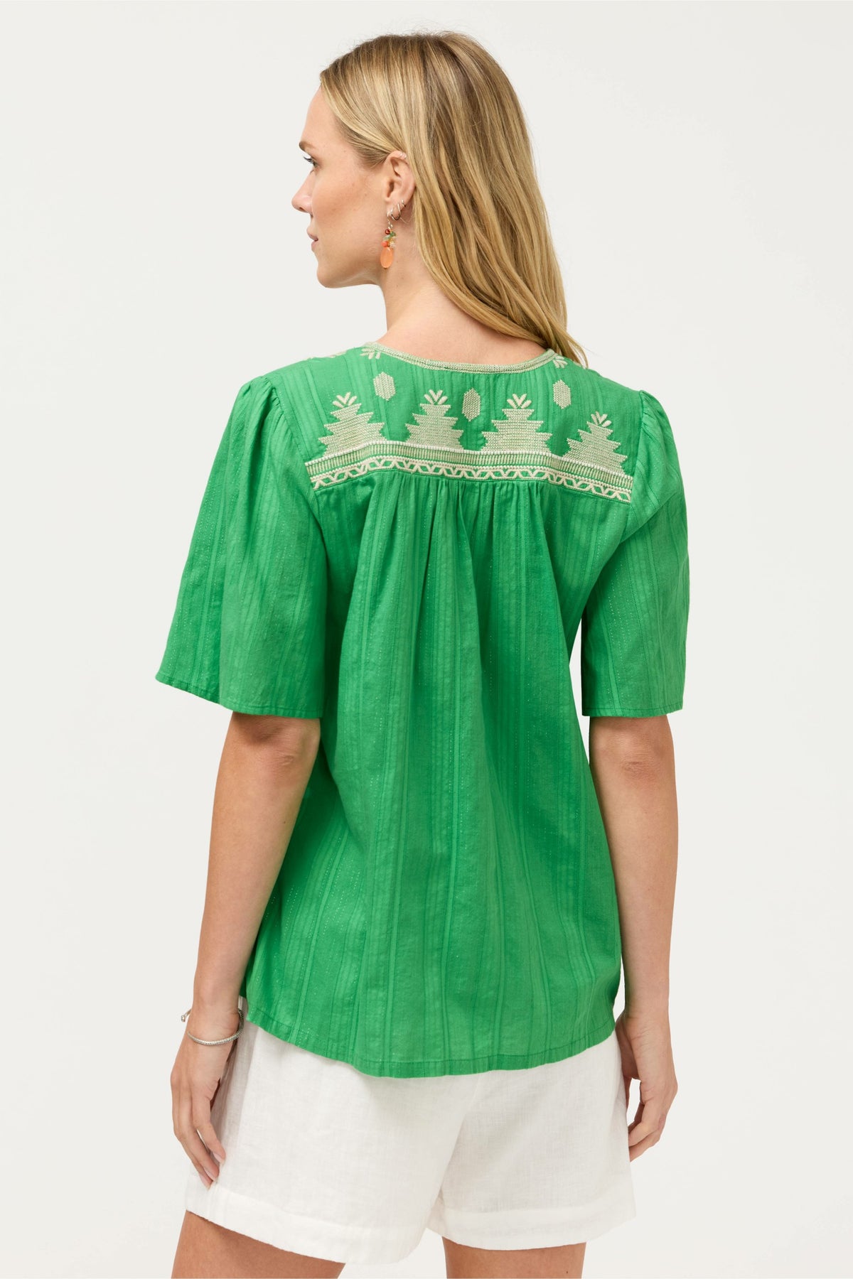 3/4 SLEEVE PRAIRIE BLOUSE - Johnny Was Exclusive