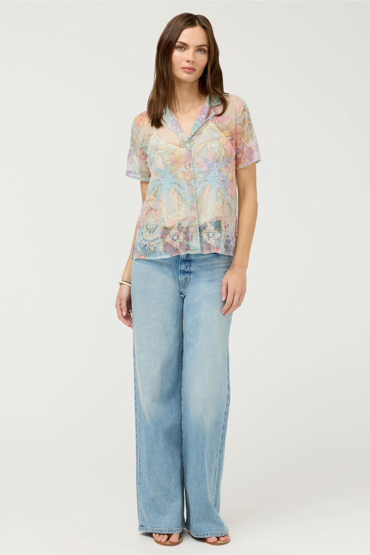DELLUCI MESH CAMP SHIRT - Johnny Was Featured