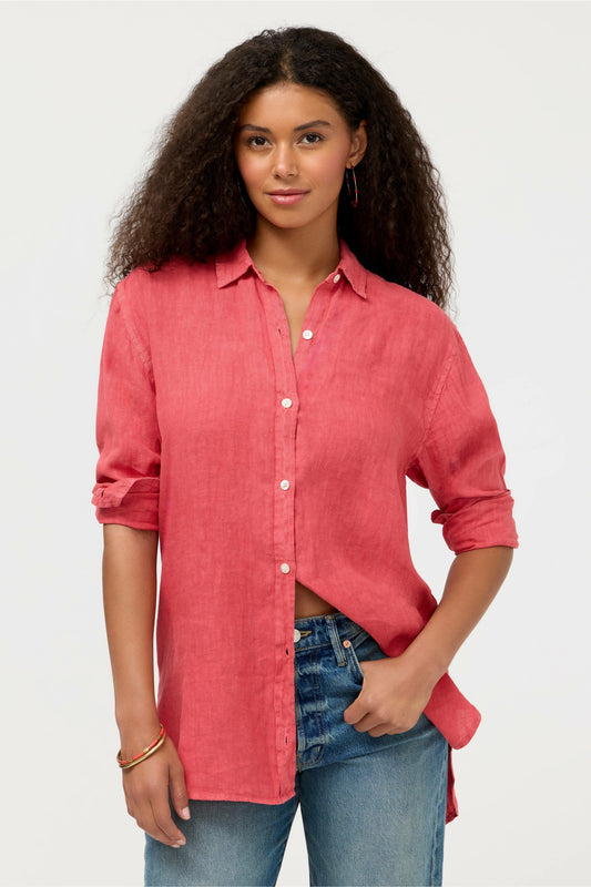 LINEN BUTTON DOWN SHIRT - Johnny Was Popular
