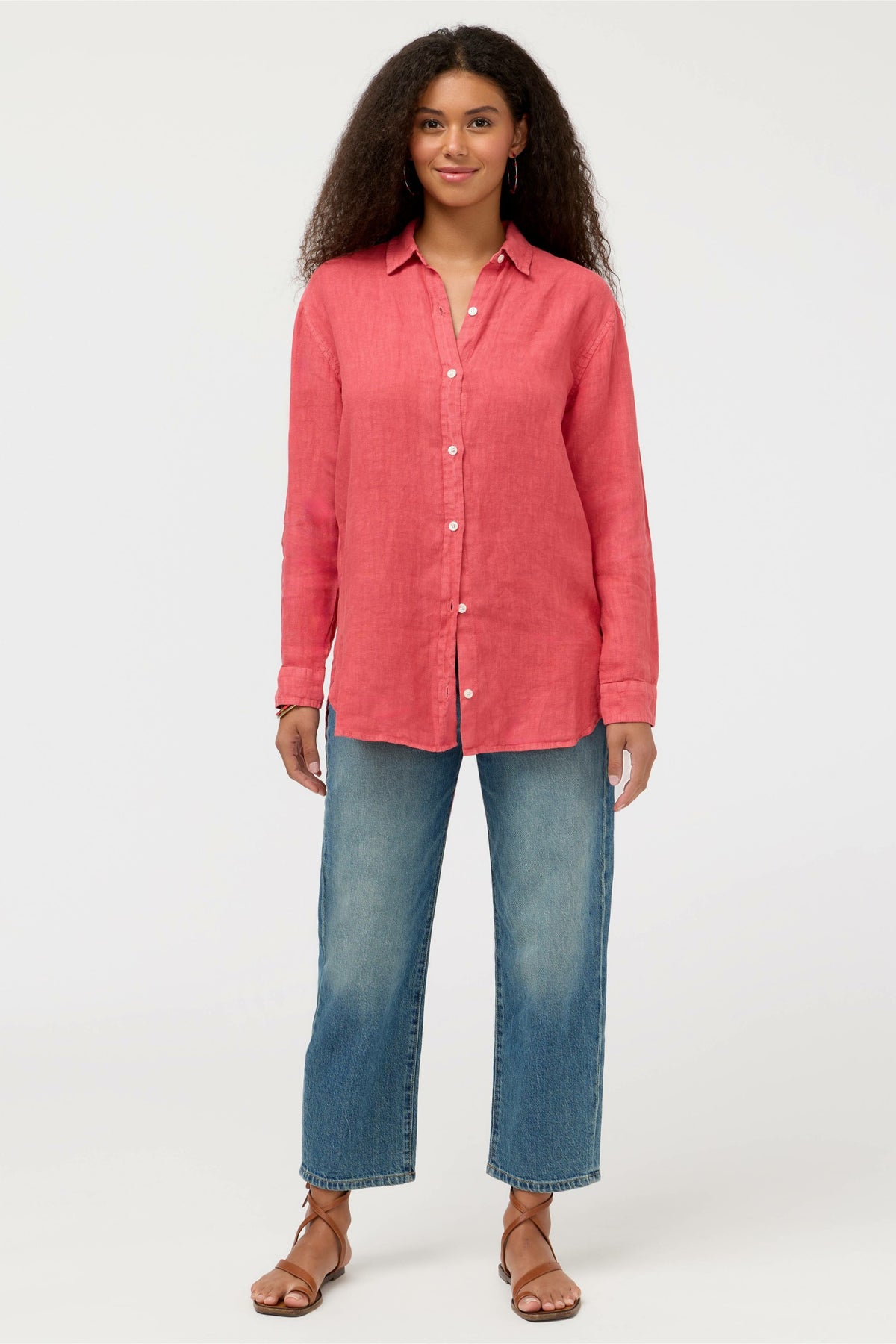LINEN BUTTON DOWN SHIRT - Johnny Was Popular