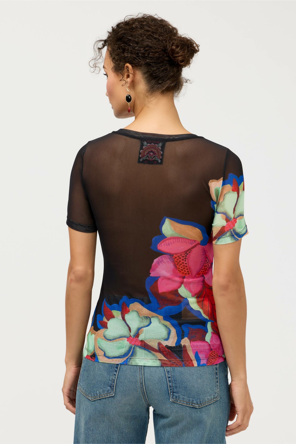 SHORT SLEEVE SCOOP NECK MESH TEE - Johnny Was Recommended