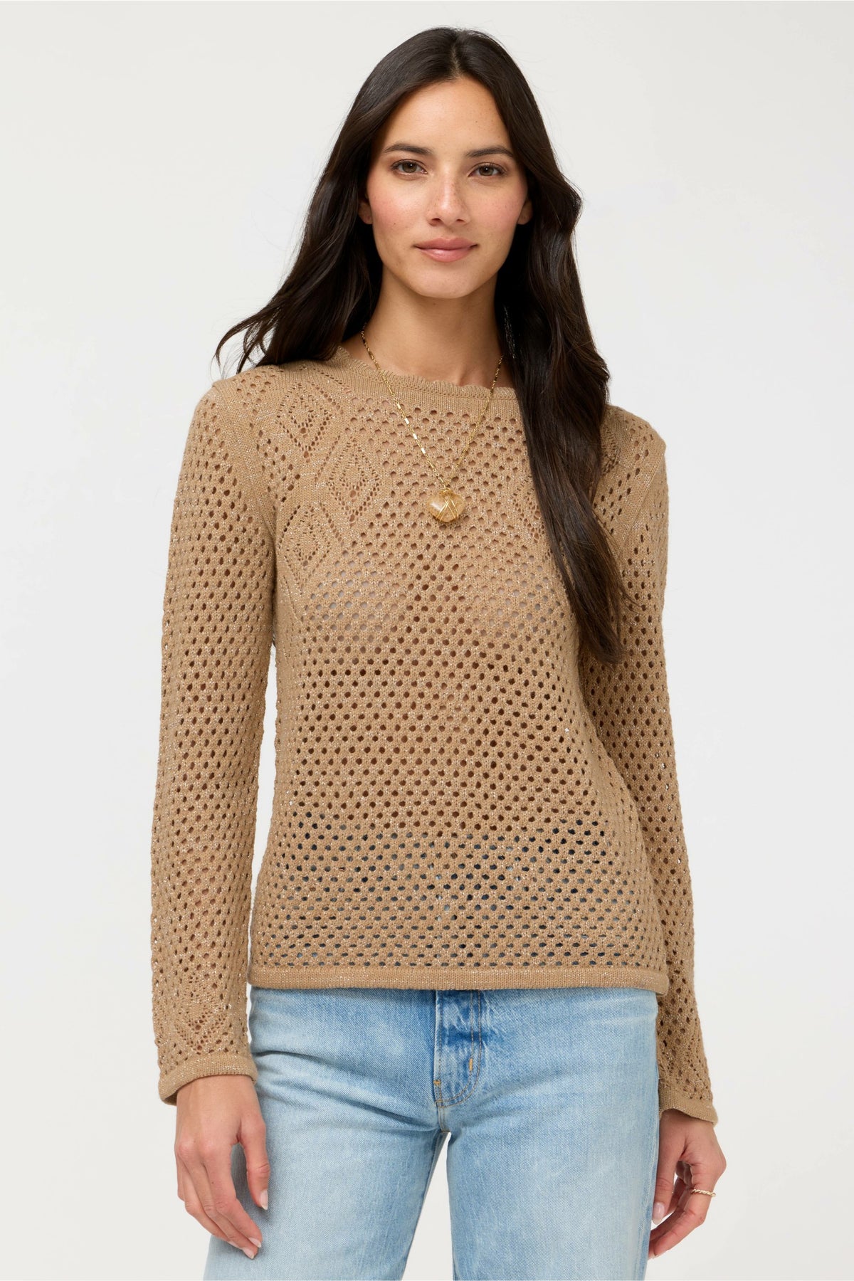 THE METALLIC DIAMOND KNIT PULLOVER - Johnny Was New