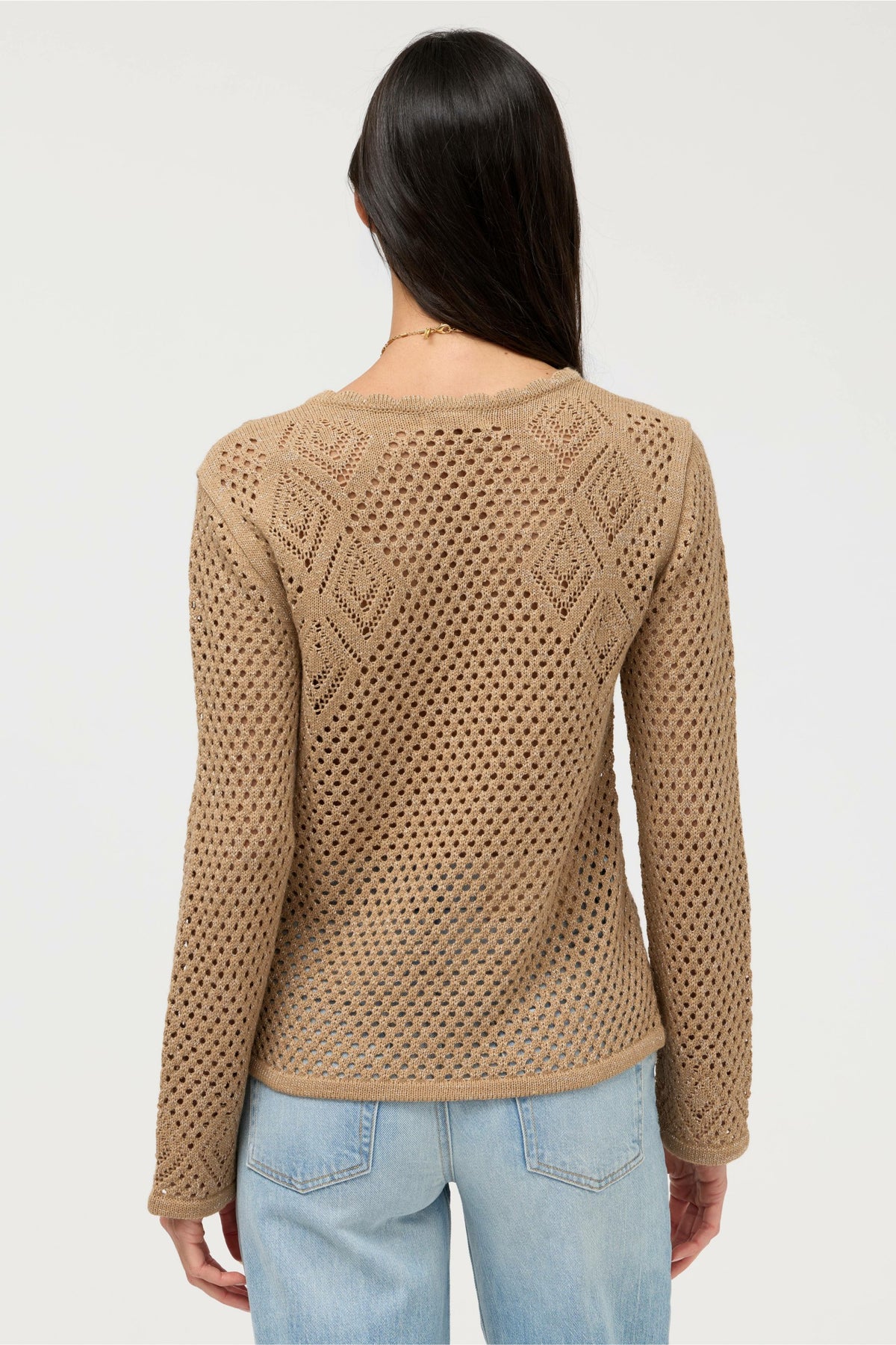 THE METALLIC DIAMOND KNIT PULLOVER - Johnny Was New