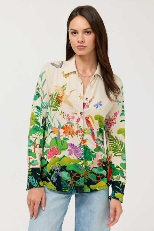 THE JANIE FAVORITE BUTTON FRONT SHIRT - Johnny Was Popular