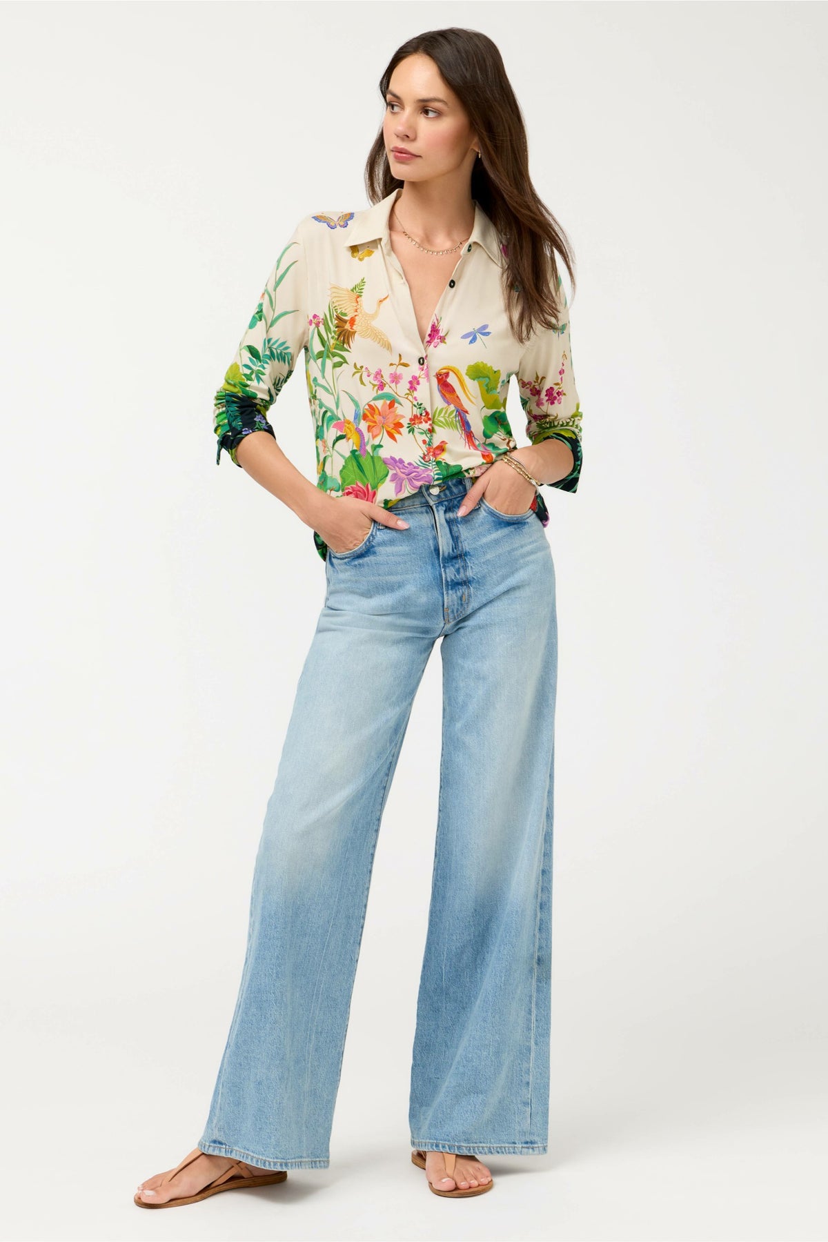 THE JANIE FAVORITE BUTTON FRONT SHIRT - Johnny Was Popular