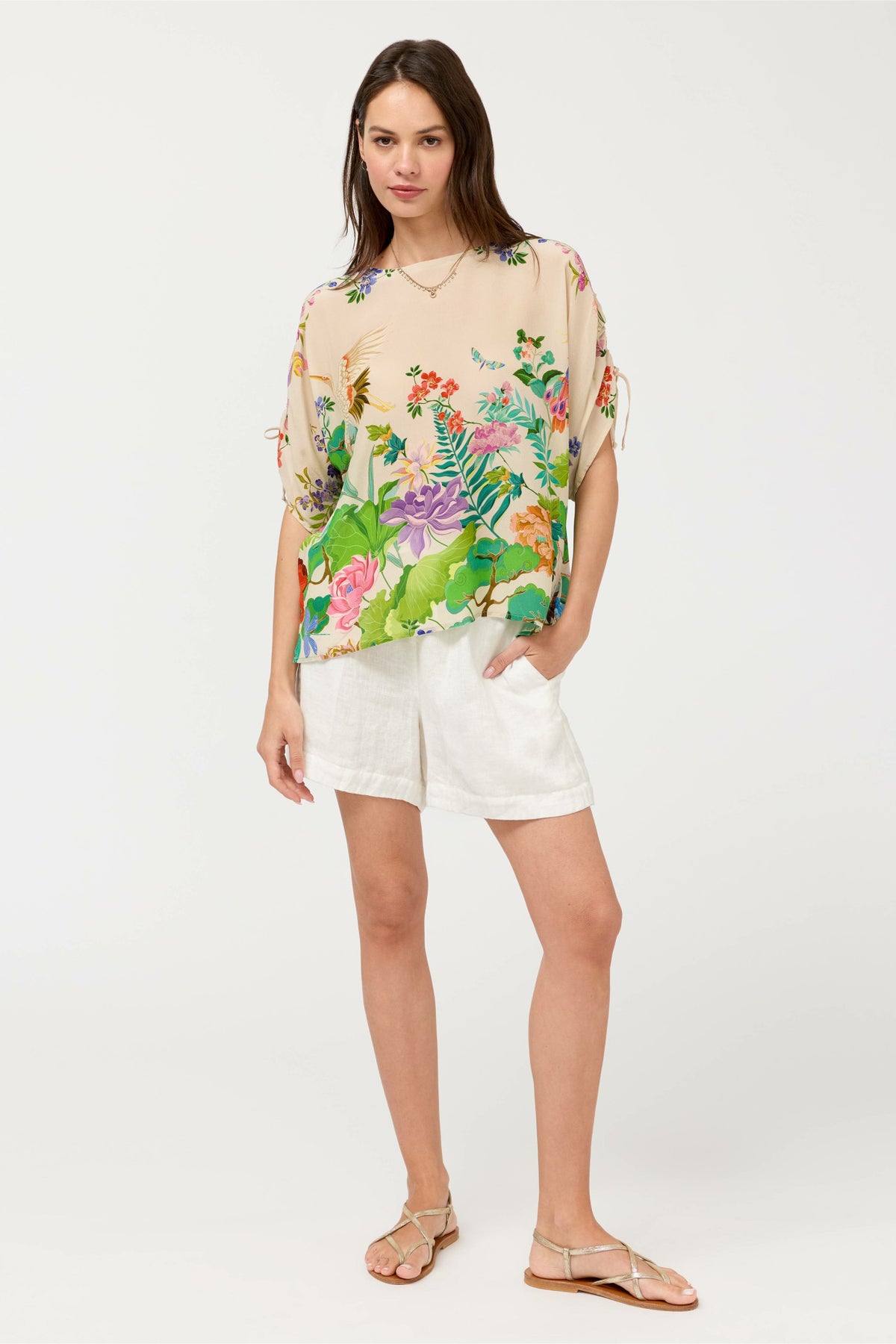 BLUET DRAWCORD SLEEVE BLOUSE - Johnny Was Trending