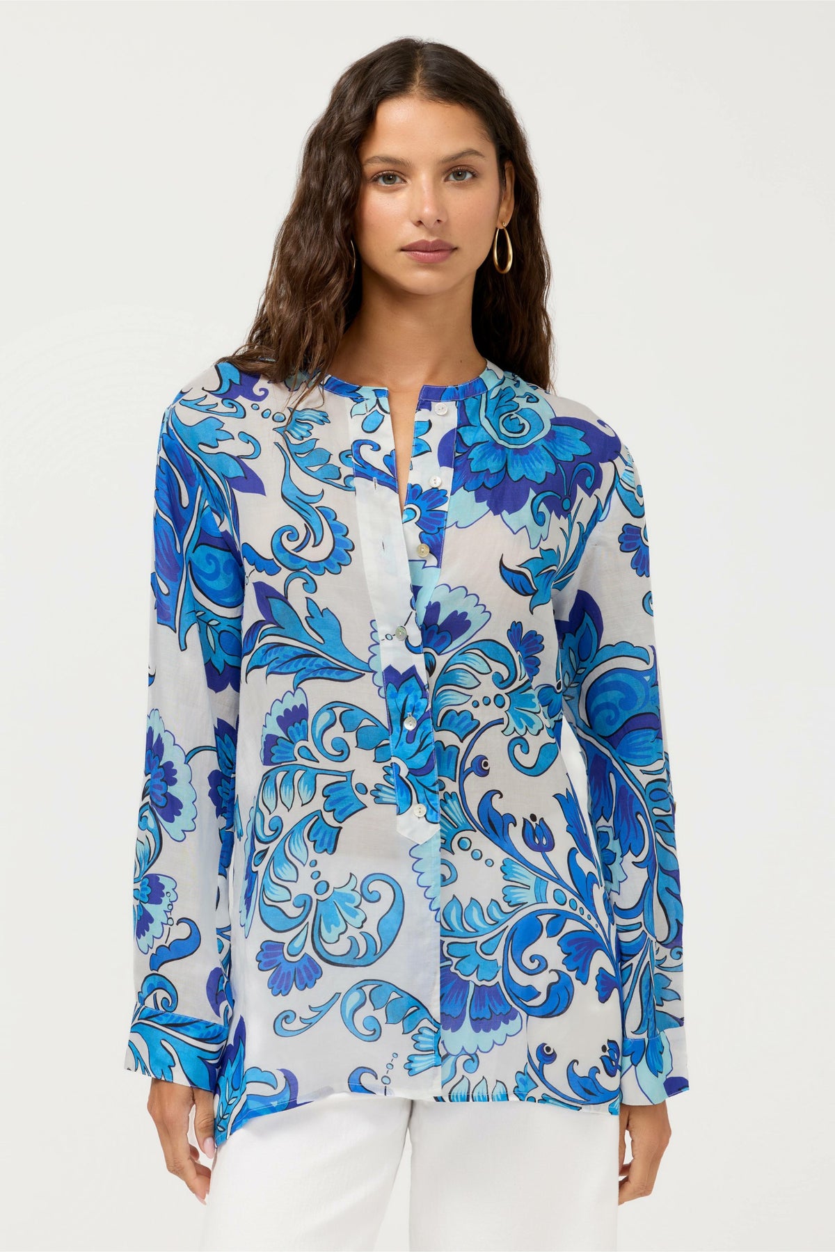 HENLEY POPOVER TUNIC - Johnny Was Featured