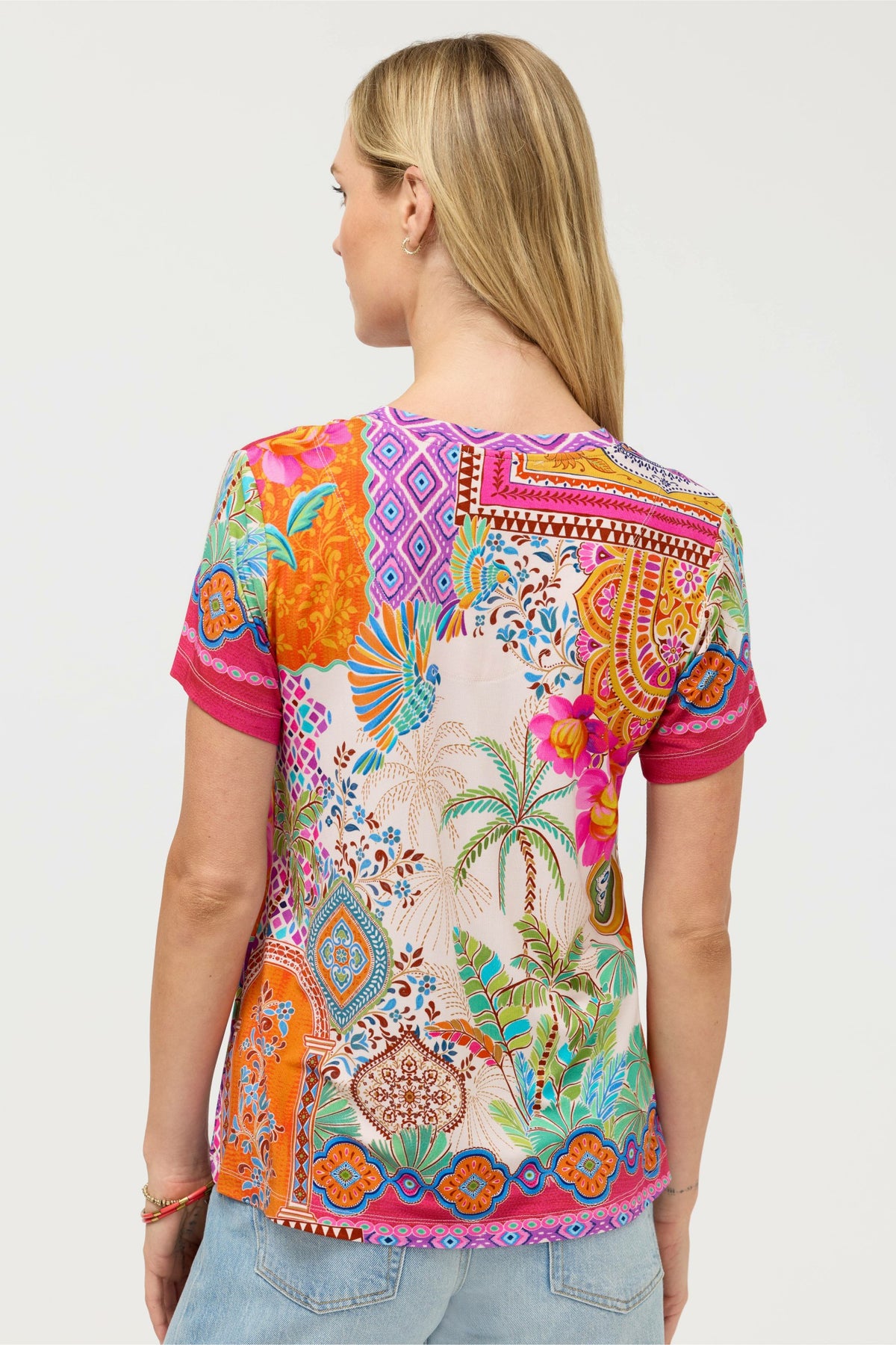 The Janie Favorite Short Sleeve V-Neck Tee - Johnny Was Popular