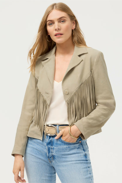 CROPPED FRINGE ITALIAN SUEDE JACKET - Johnny Was Best Seller
