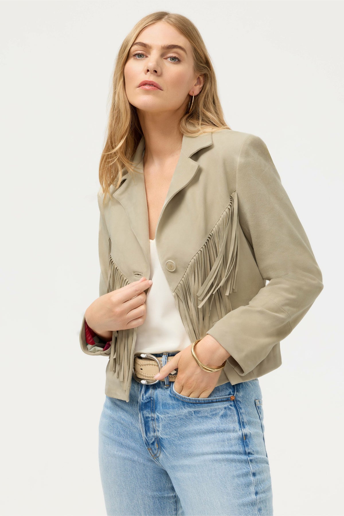 CROPPED FRINGE ITALIAN SUEDE JACKET - Johnny Was Best Seller