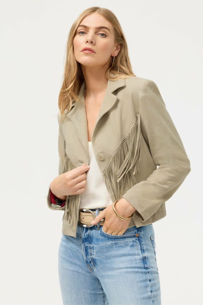 CROPPED FRINGE ITALIAN SUEDE JACKET - Johnny Was Best Seller