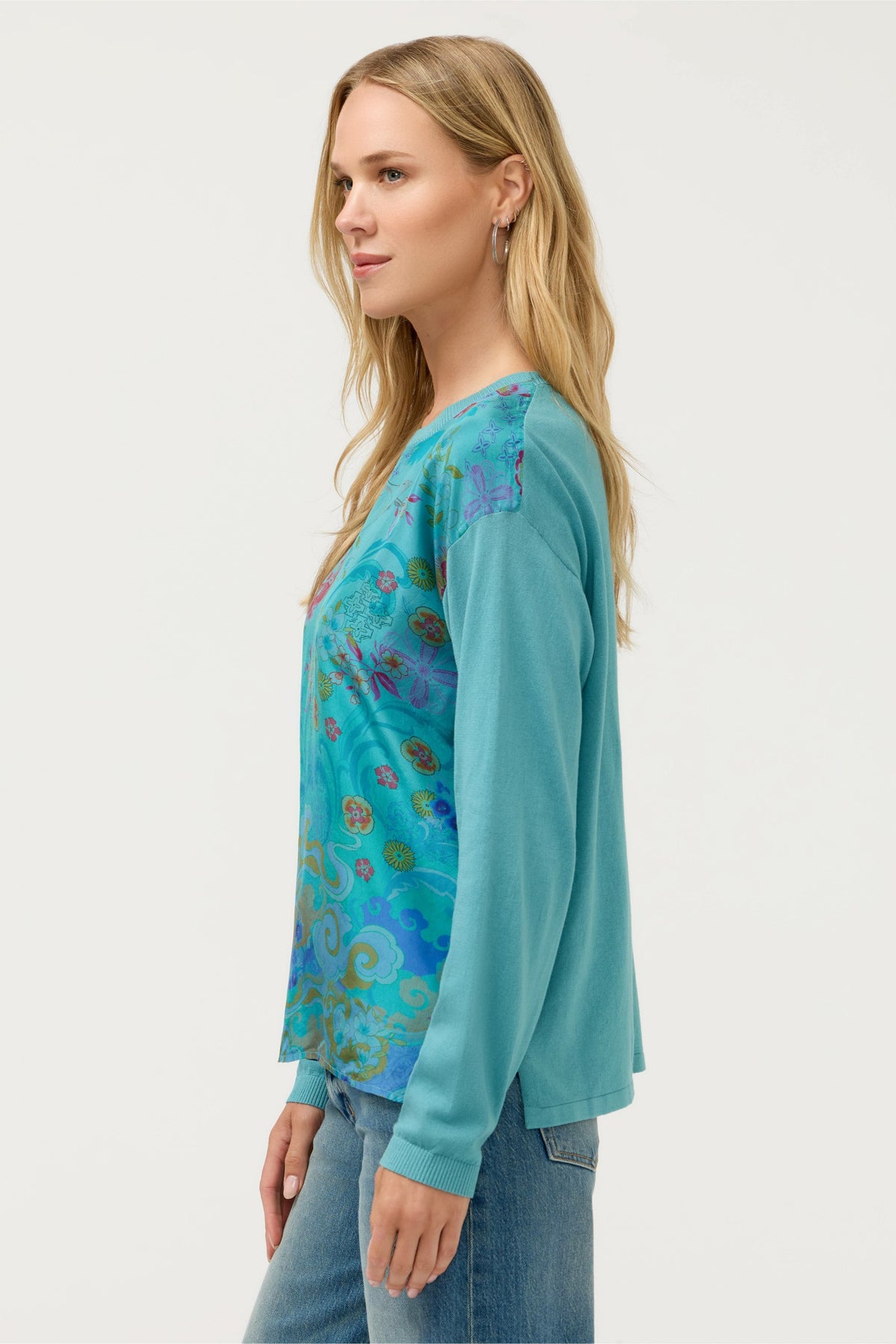 THE PRINTED DROP SHOULDER PULLOVER - Johnny Was Recommended