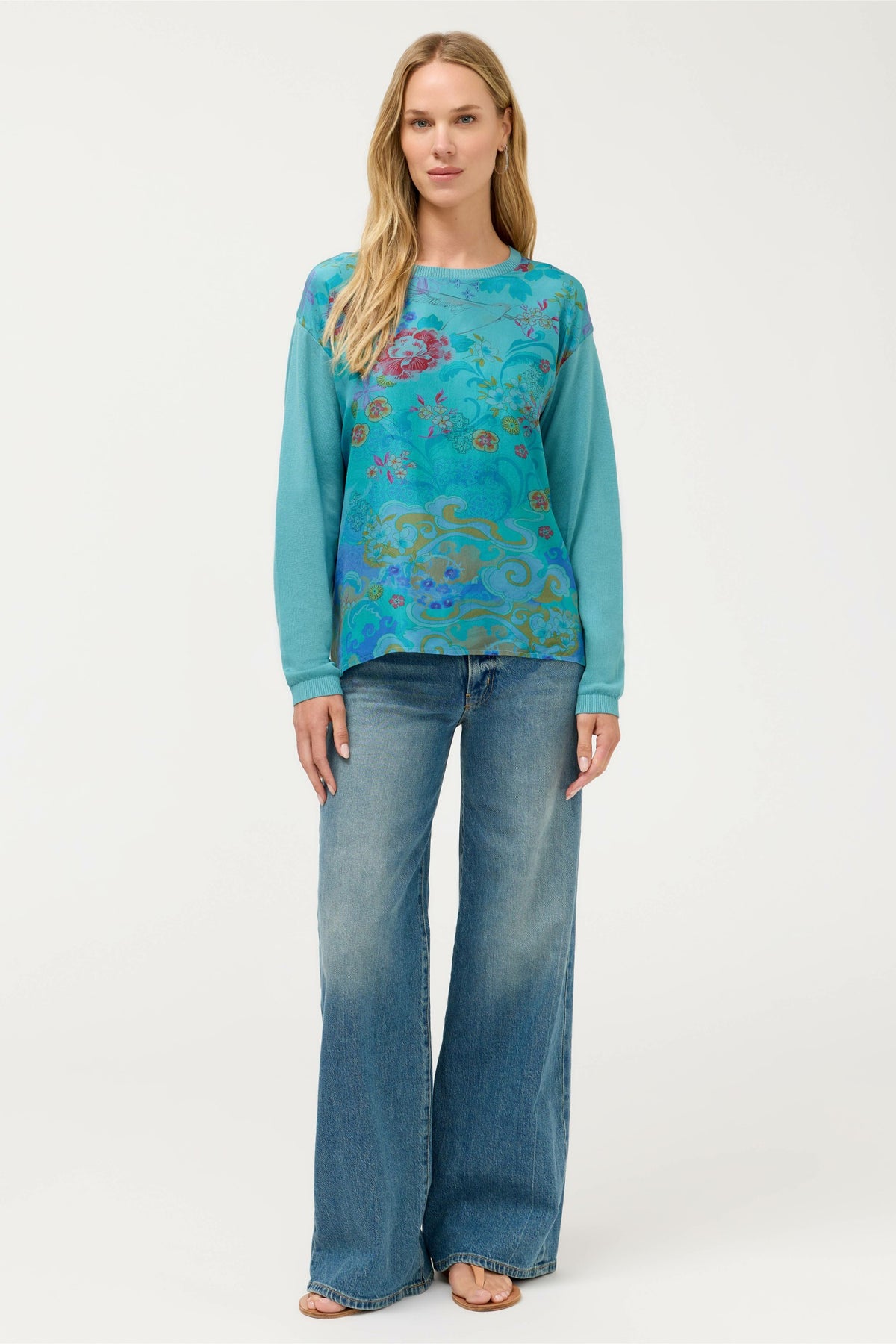 THE PRINTED DROP SHOULDER PULLOVER - Johnny Was Recommended