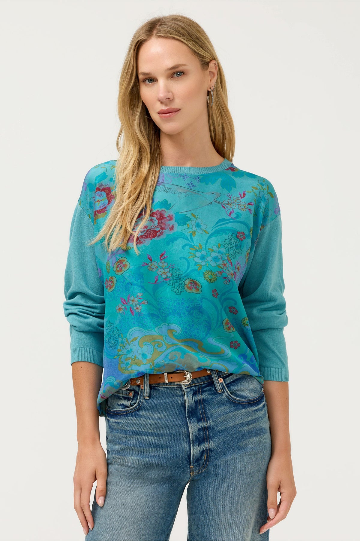 THE PRINTED DROP SHOULDER PULLOVER - Johnny Was Recommended