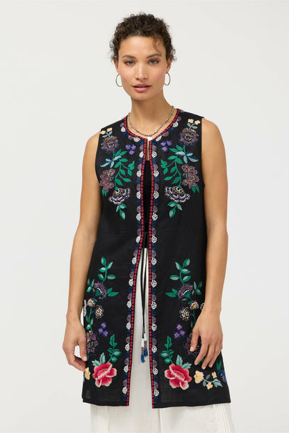SLOANE LINEN VEST - Johnny Was Signature