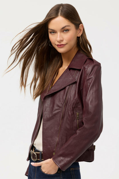 ITALIAN LEATHER MOTO JACKET - Johnny Was Featured
