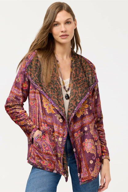 JOAN WRAP BINDED SHERPA JACKET - Johnny Was Exclusive