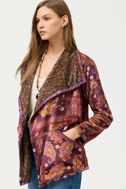 JOAN WRAP BINDED SHERPA JACKET - Johnny Was Exclusive