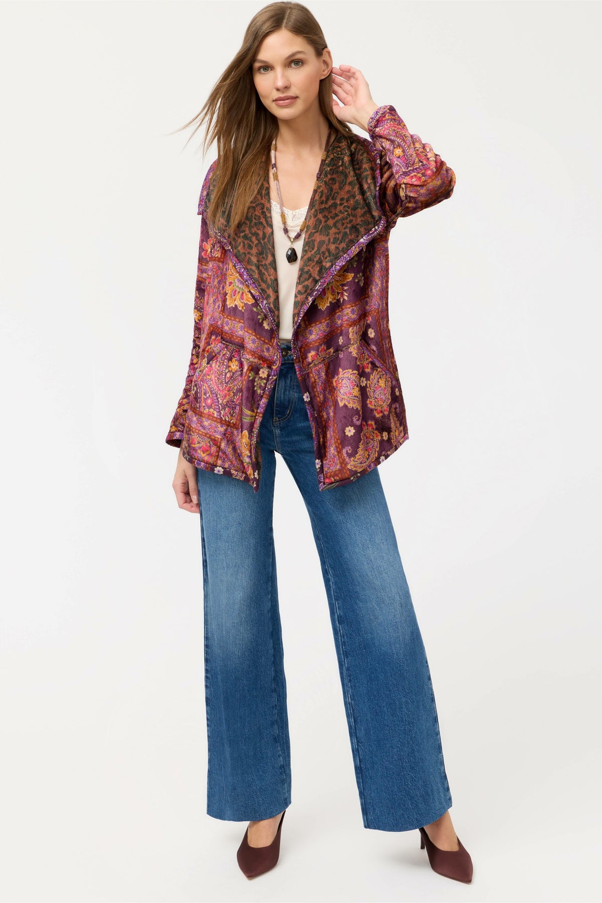 JOAN WRAP BINDED SHERPA JACKET - Johnny Was Exclusive
