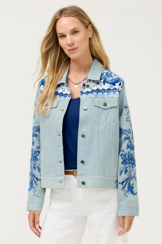 BANDANA DENIM JACKET - Johnny Was Trending