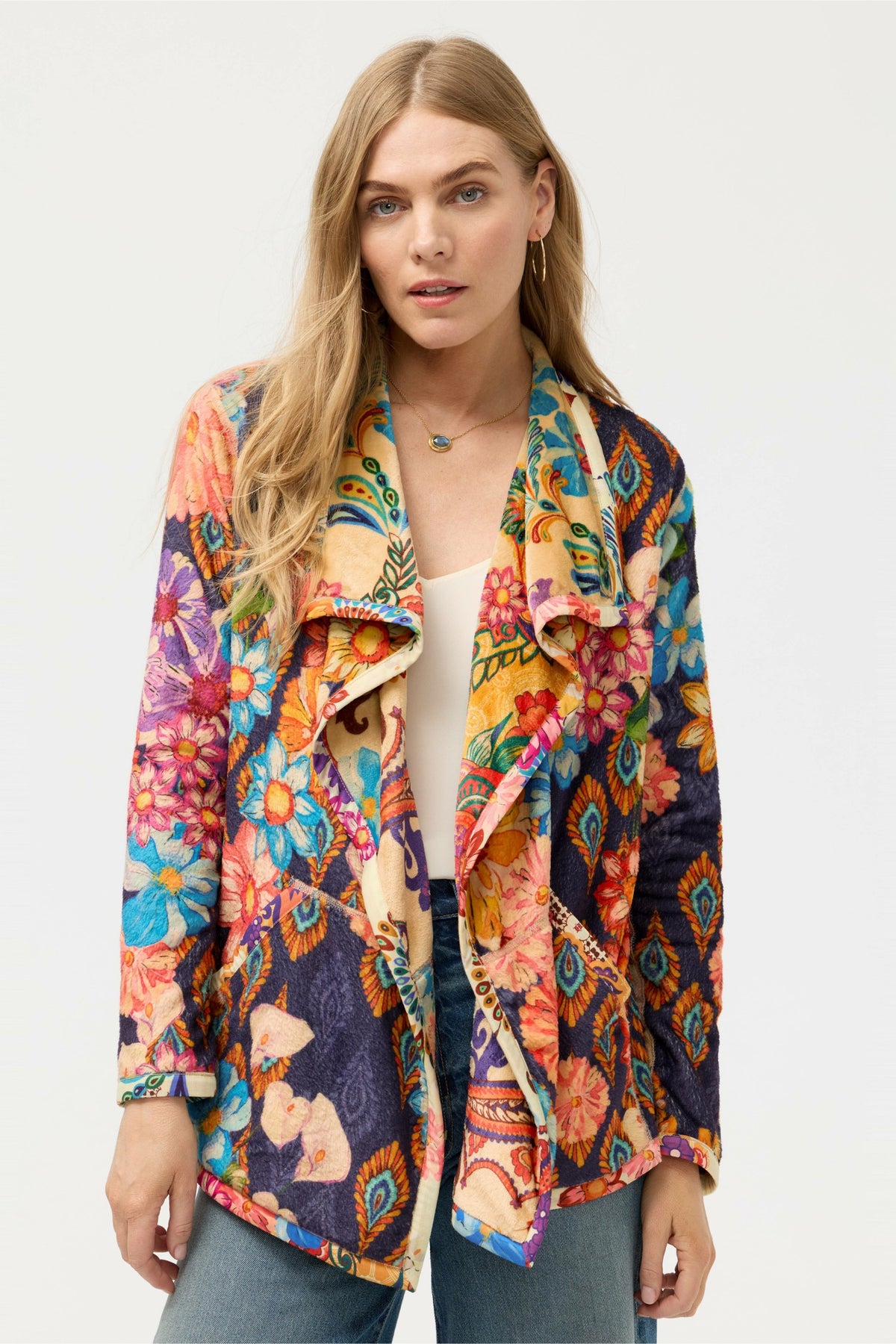 JOAN WRAP BINDED SHERPA JACKET - Johnny Was Best Seller