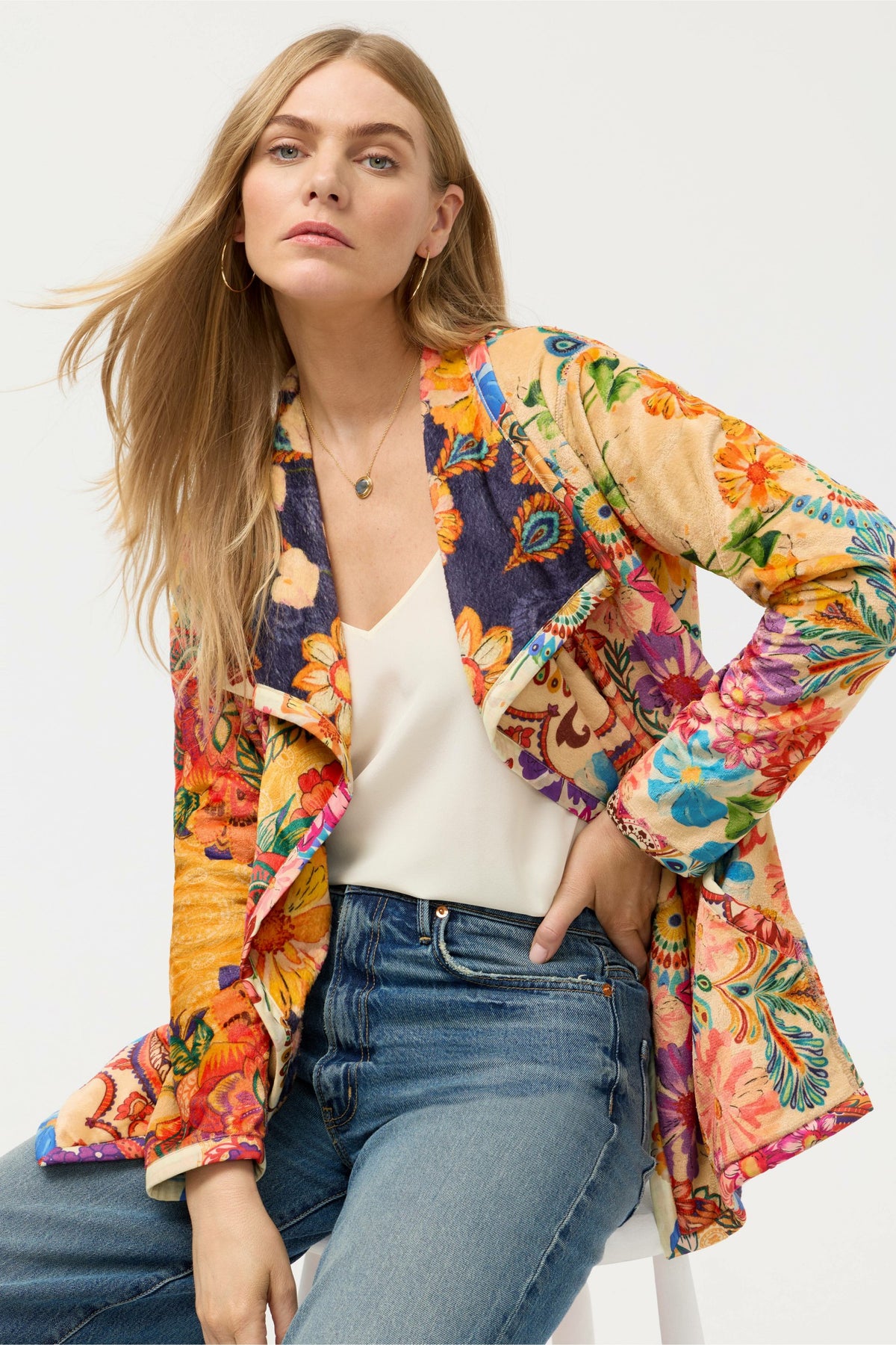 JOAN WRAP BINDED SHERPA JACKET - Johnny Was Best Seller