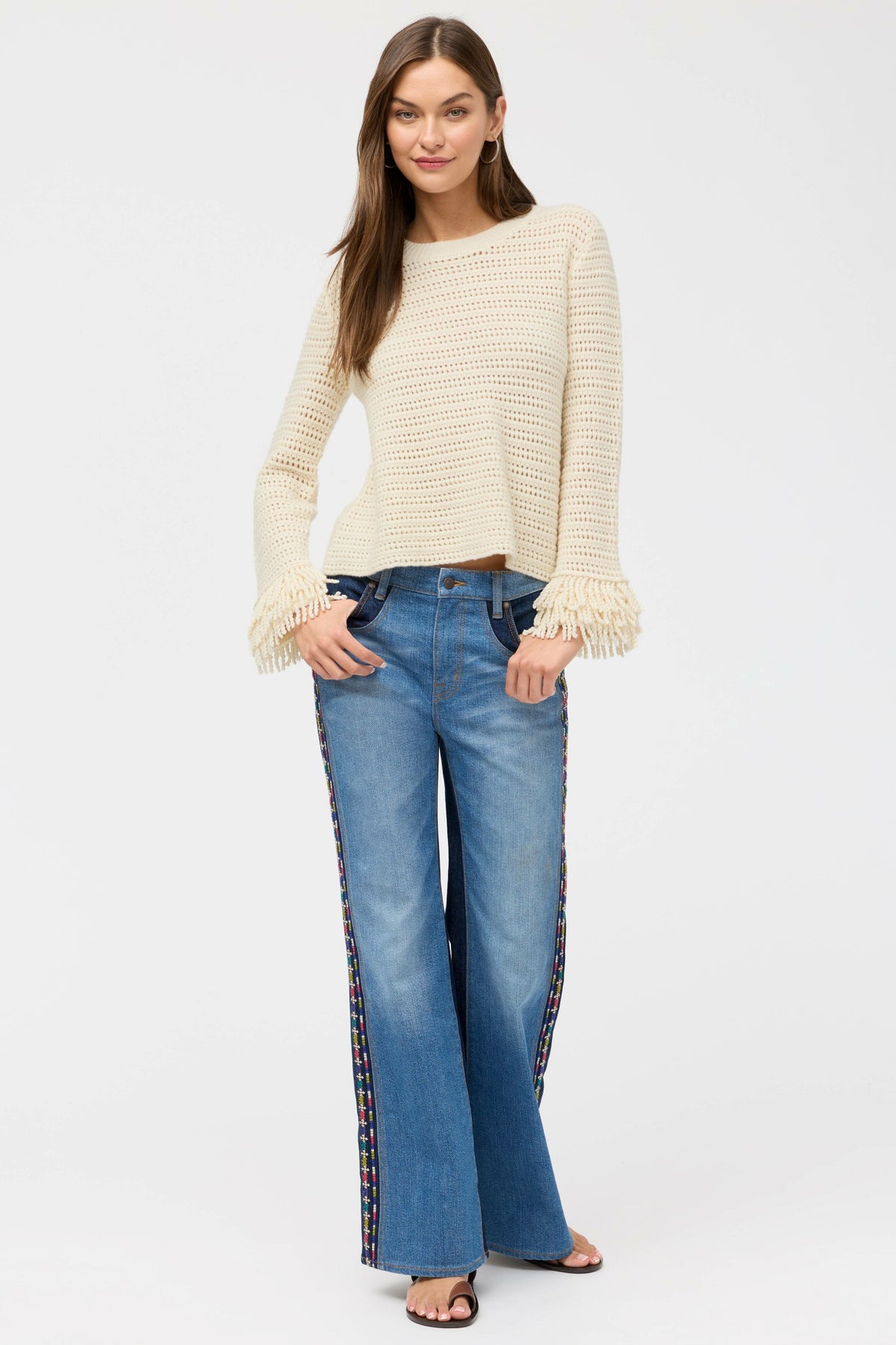 THE LAYERED FRINGE CREW NECK SWEATER - Johnny Was Recommended