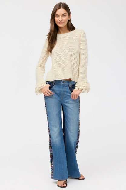 THE LAYERED FRINGE CREW NECK SWEATER - Johnny Was Recommended
