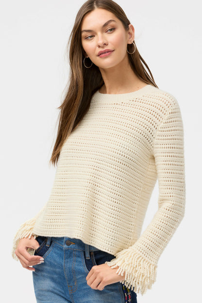 THE LAYERED FRINGE CREW NECK SWEATER - Johnny Was Recommended