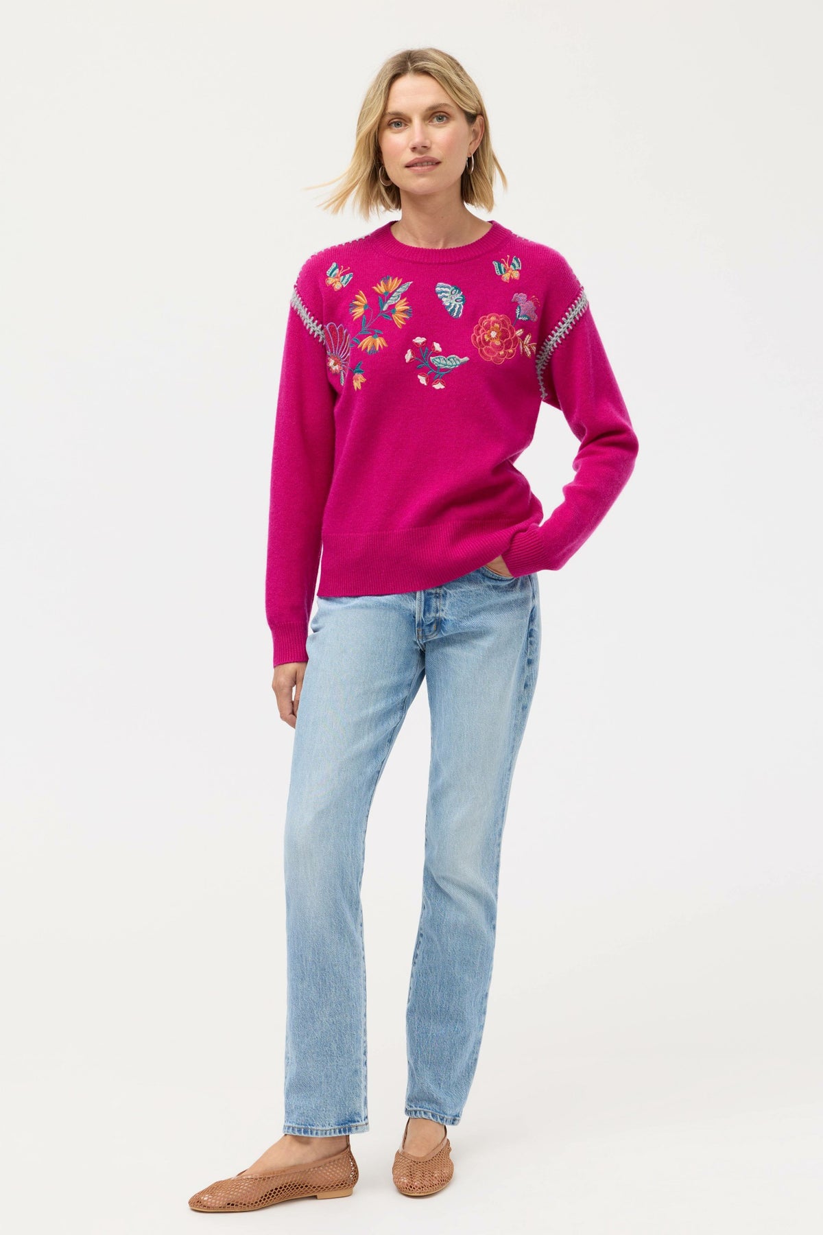 THE CREW NECK WHIPSTITCH PULLOVER - Johnny Was Signature