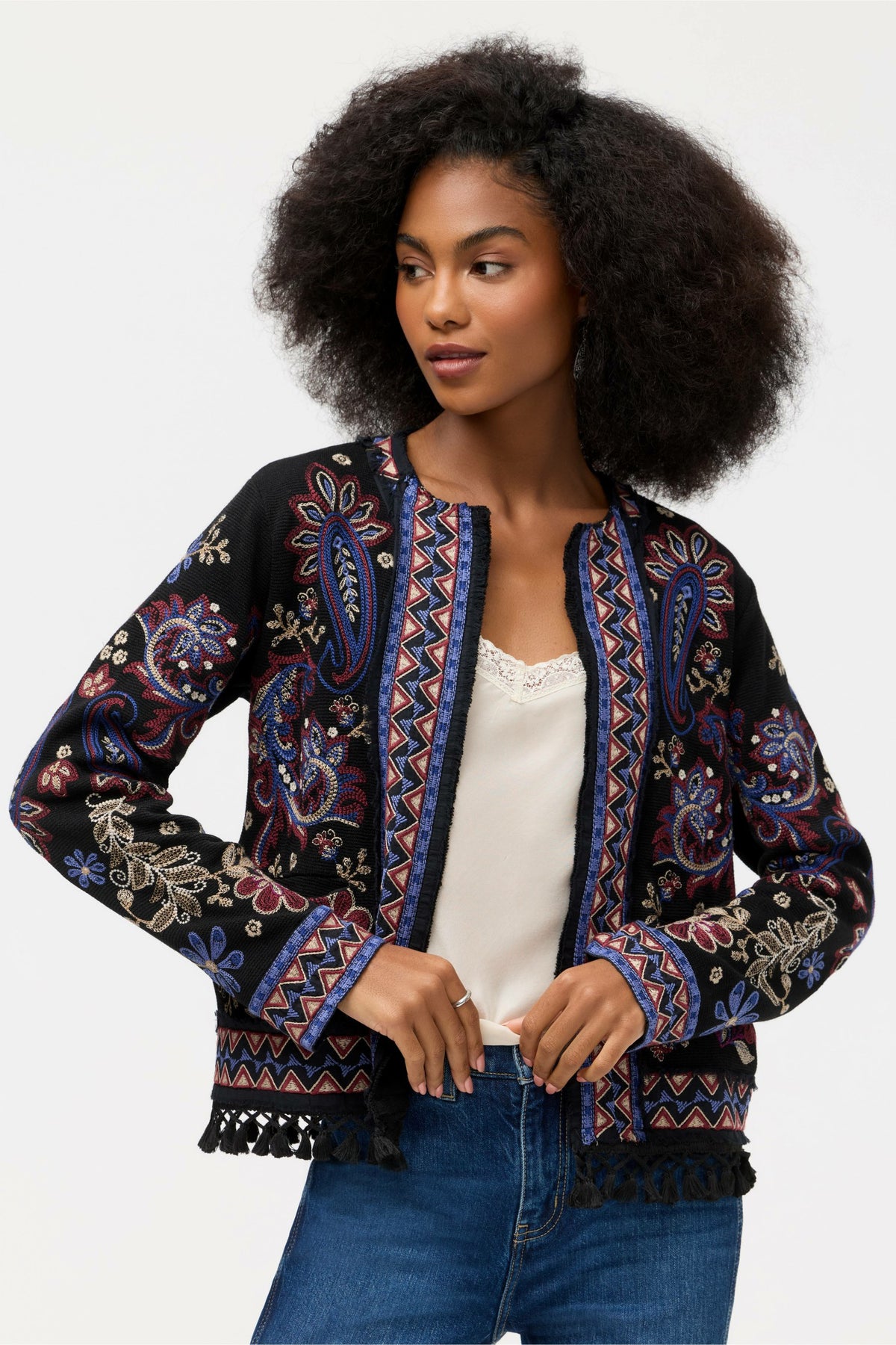 KATIUSKA SHORT FRINGE JACKET - Johnny Was Trending