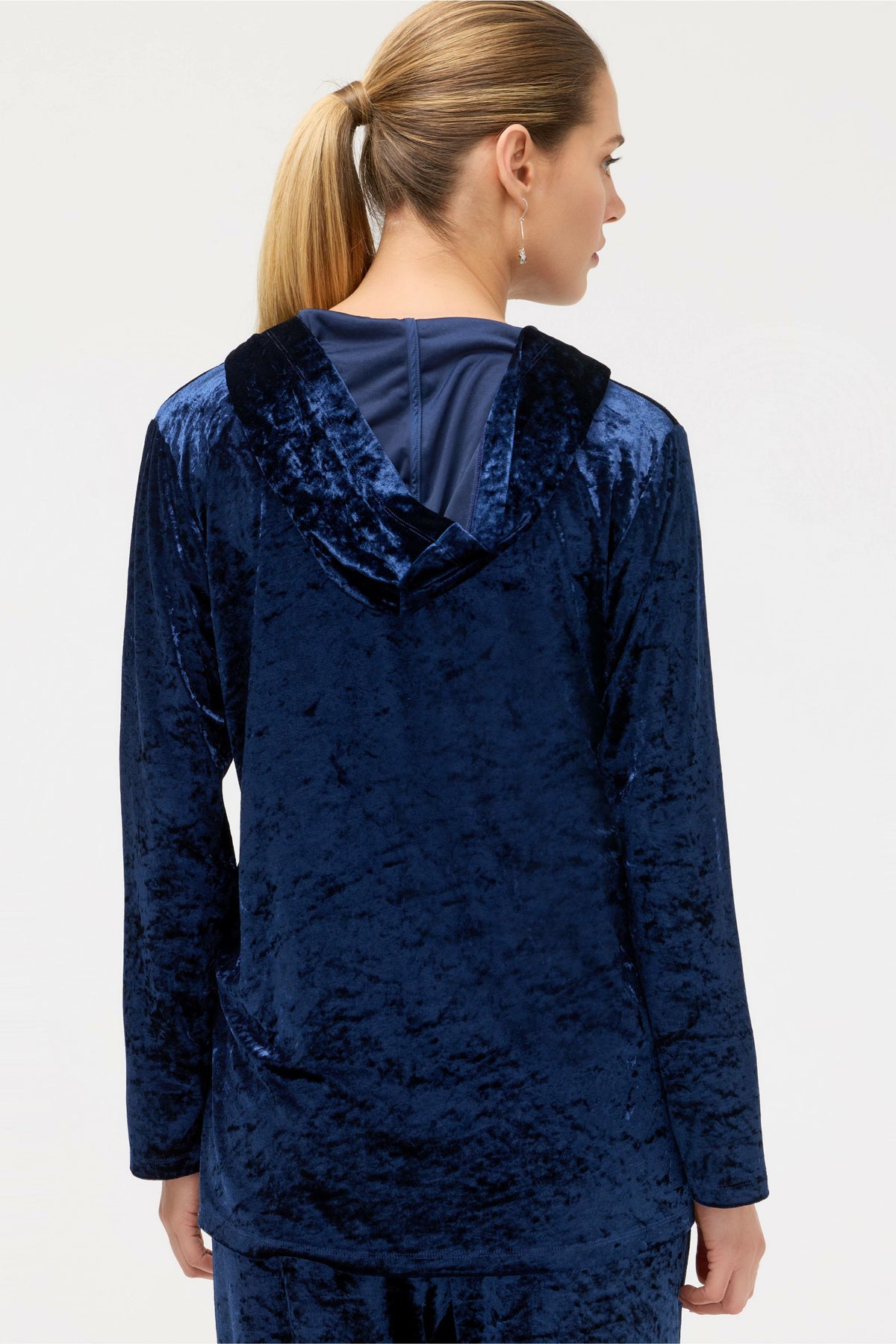 CRUSHED VELVET PULL ON HOODIE - Johnny Was Recommended