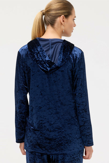 CRUSHED VELVET PULL ON HOODIE - Johnny Was Recommended