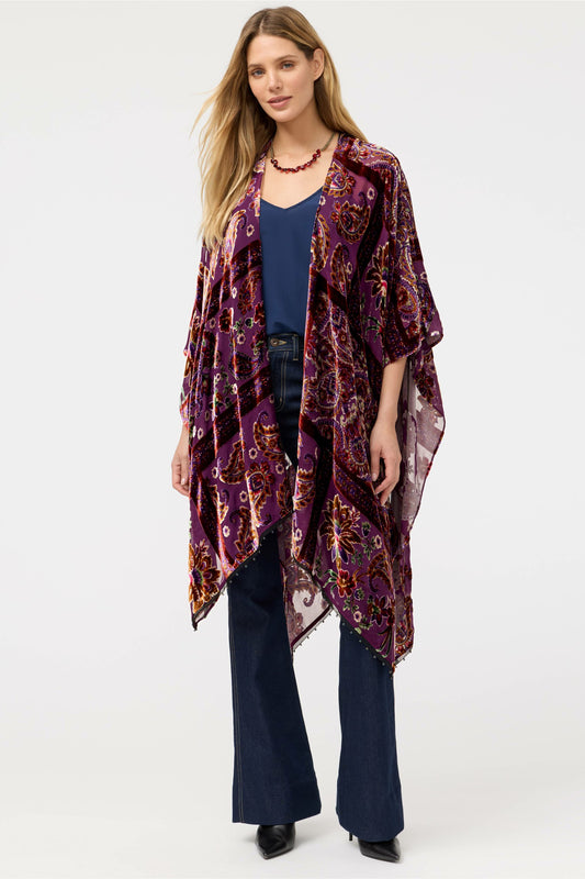 BURNOUT VELVET SHAWL - Johnny Was Signature