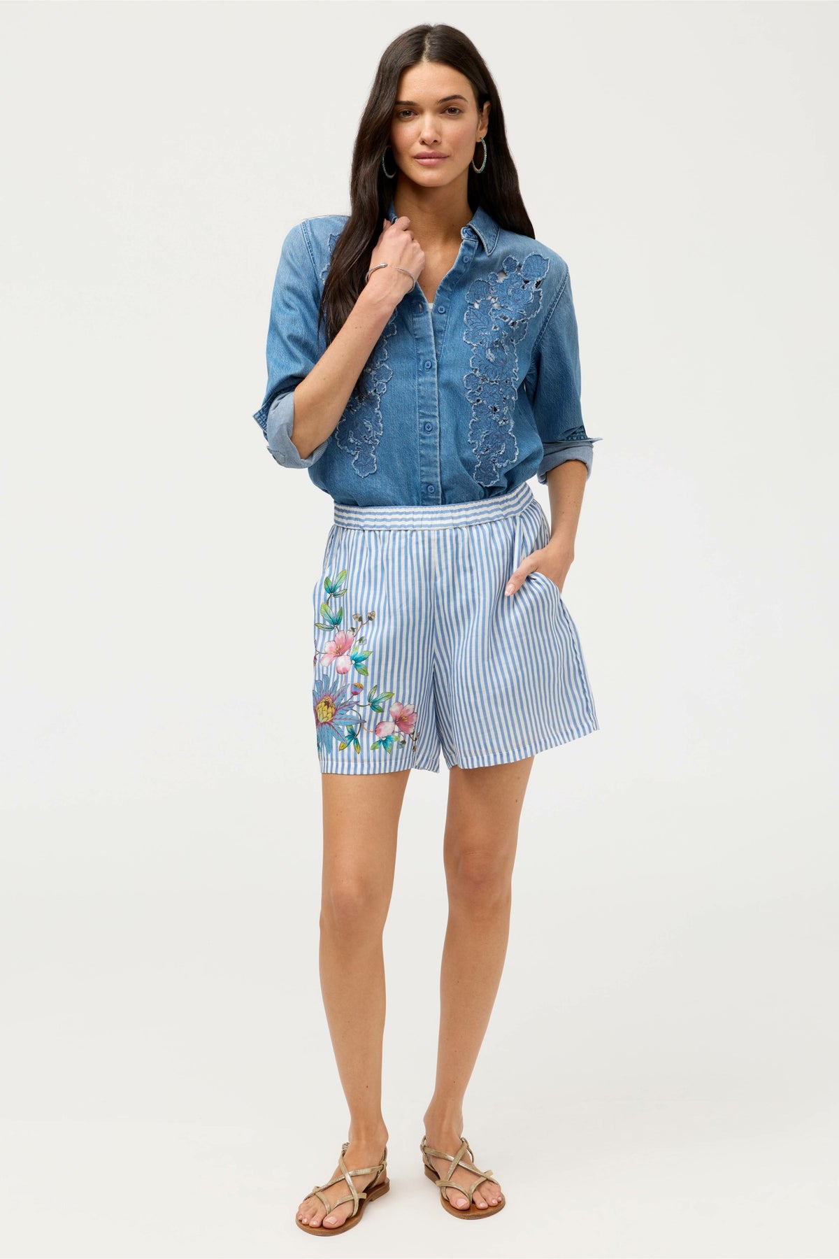 ORLAYA STRIPE SHORT - Johnny Was Best Seller