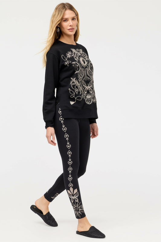 BEE ACTIVE EMBROIDERED LEGGING - Johnny Was Recommended