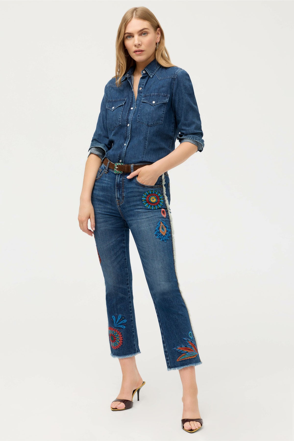 THE FRINGE CROPPED BABY BOOT JEAN - Johnny Was Exclusive