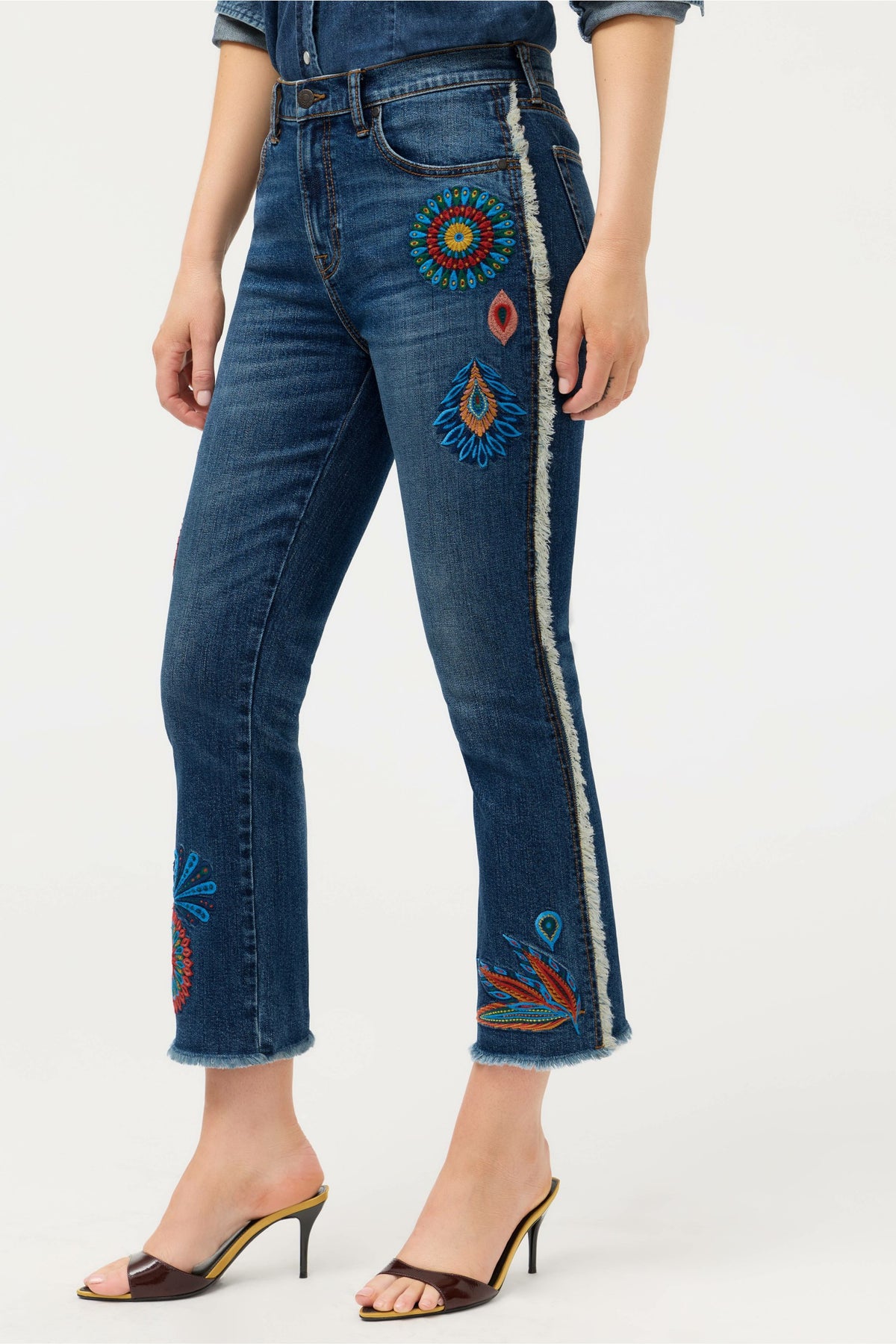THE FRINGE CROPPED BABY BOOT JEAN - Johnny Was Exclusive