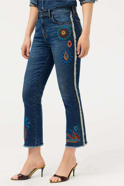 THE FRINGE CROPPED BABY BOOT JEAN - Johnny Was Exclusive