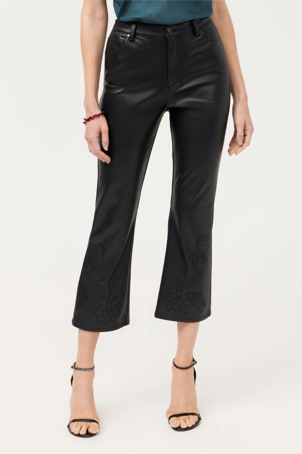 CYNDI CROPPED BABY BOOT VEGAN LEATHER PANT - Johnny Was Best Seller