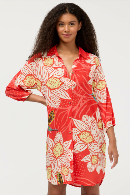 JW X ASHLEY PERCIVAL BUTTON DOWN SHIRT DRESS - Johnny Was Best Seller